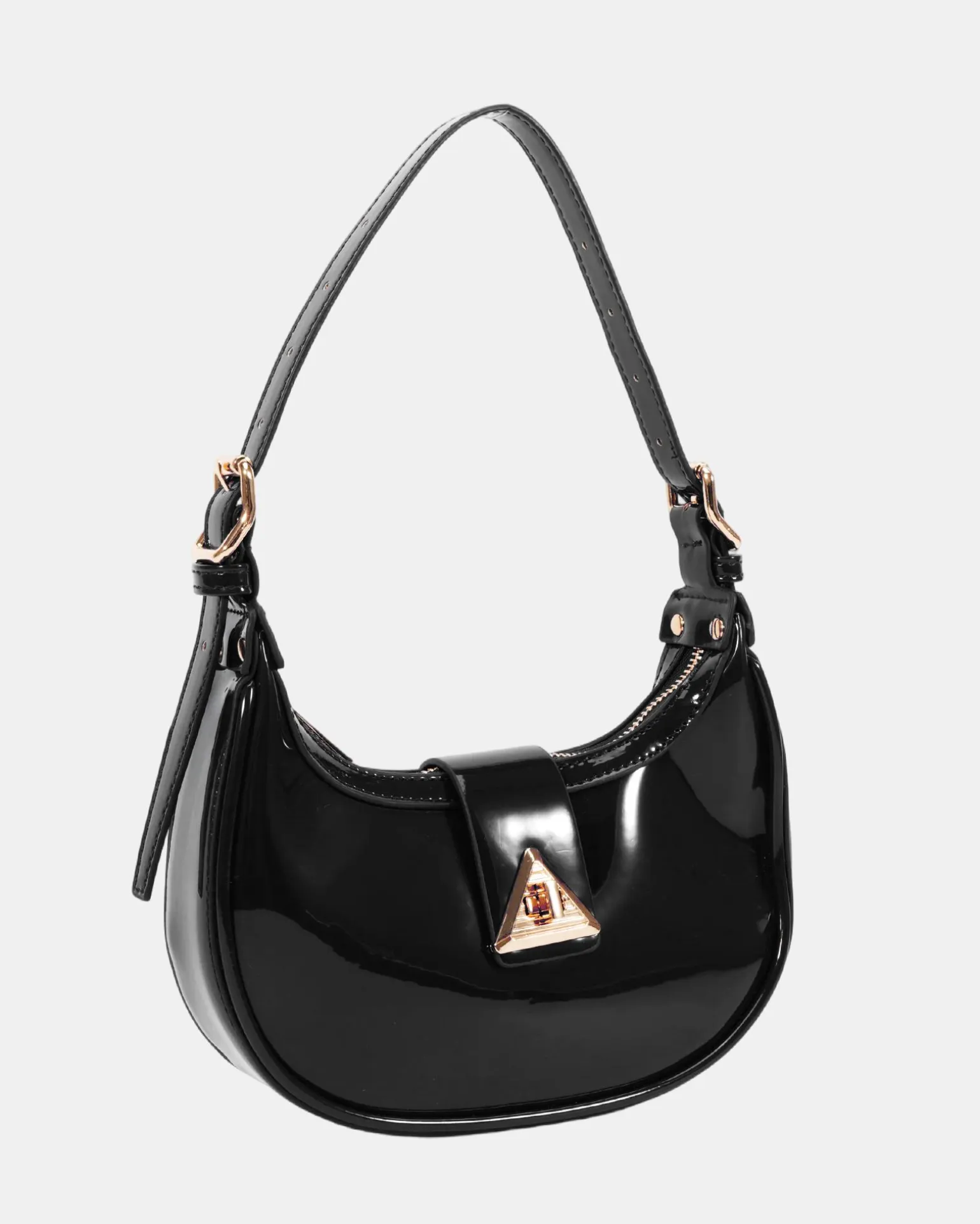 AERYS Black Patent SHOULDER BAG