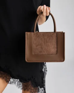 AFTON MOCHA TOP HANDLE BAG