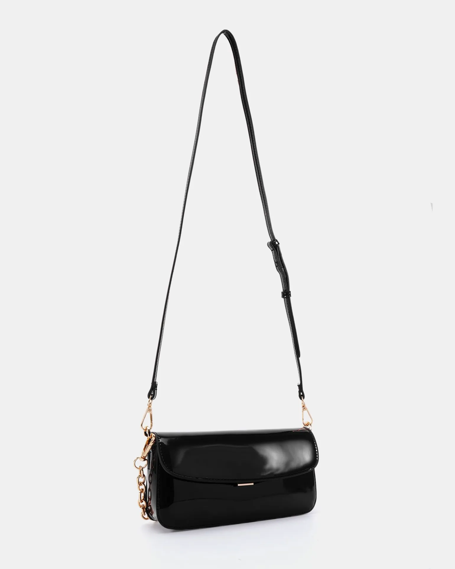ALORA Black Patent SHOULDER BAG
