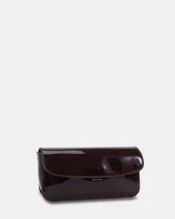 ALORA ESPRESSO PATENT SHOULDER BAG