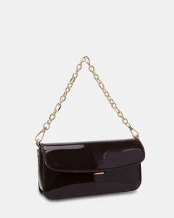 ALORA ESPRESSO PATENT SHOULDER BAG