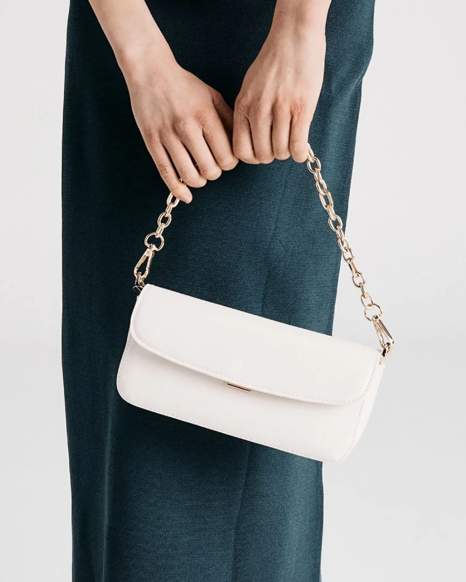ALORA White Patent SHOULDER BAG