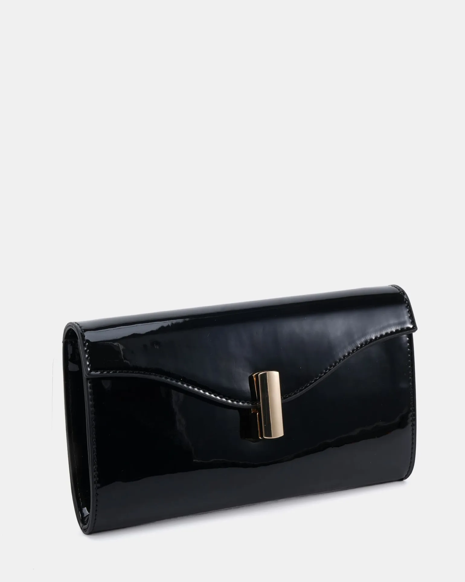 ALYSSE Black Patent Clutch