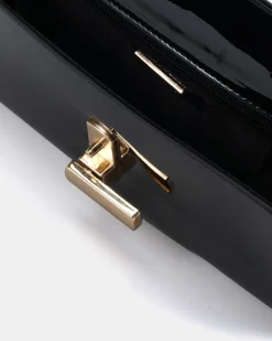 ALYSSE Black Patent Clutch