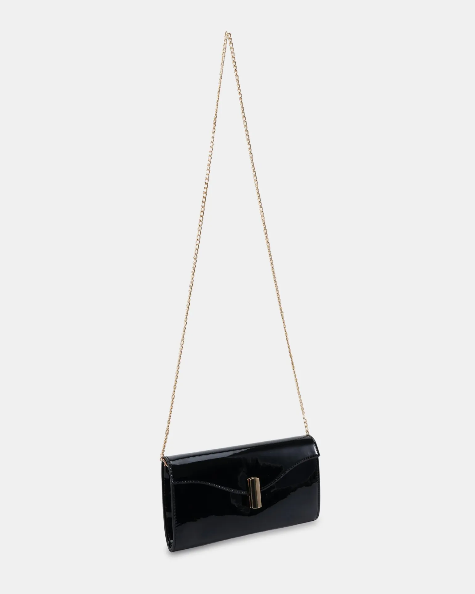 ALYSSE Black Patent Clutch