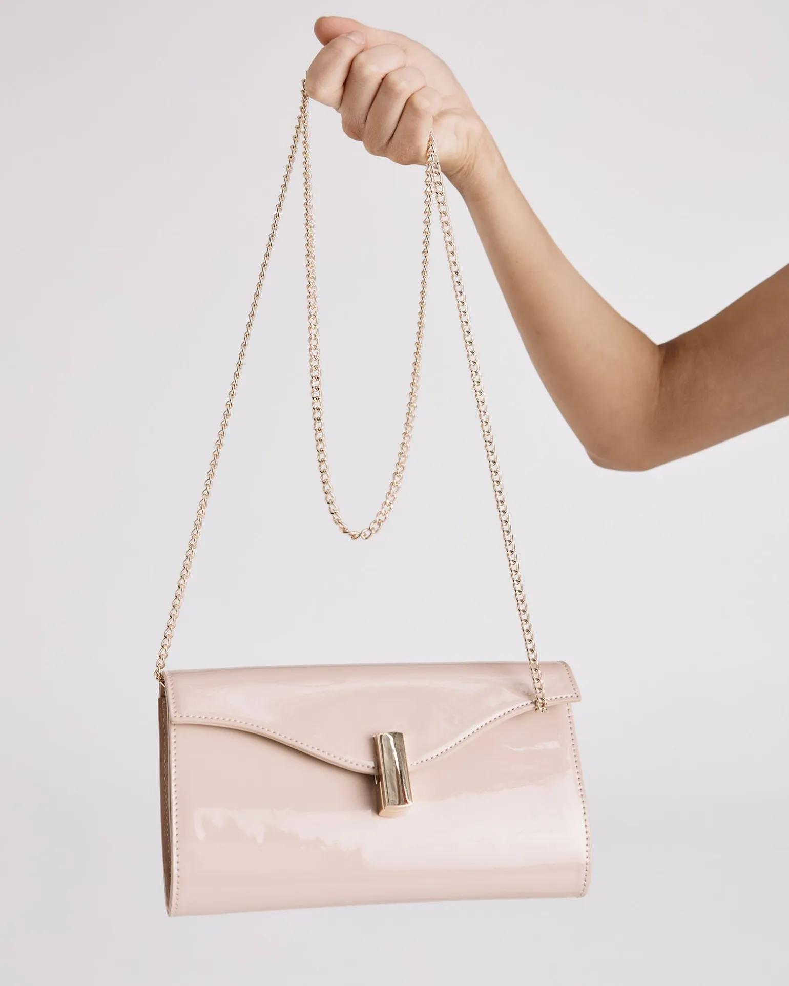 ALYSSE NUDE PATENT Clutch