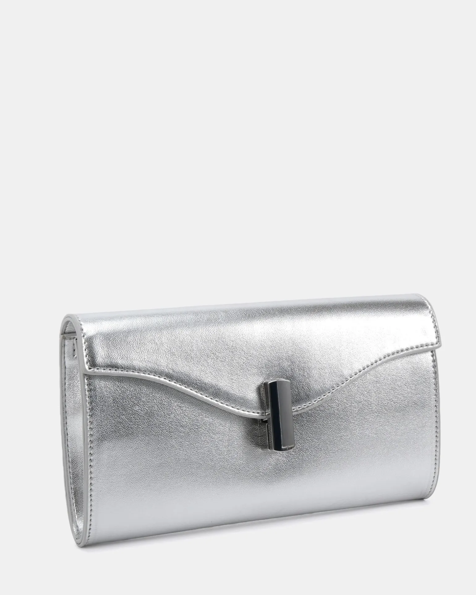 ALYSSE Silver Metallic Clutch