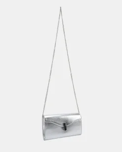 ALYSSE Silver Metallic Clutch