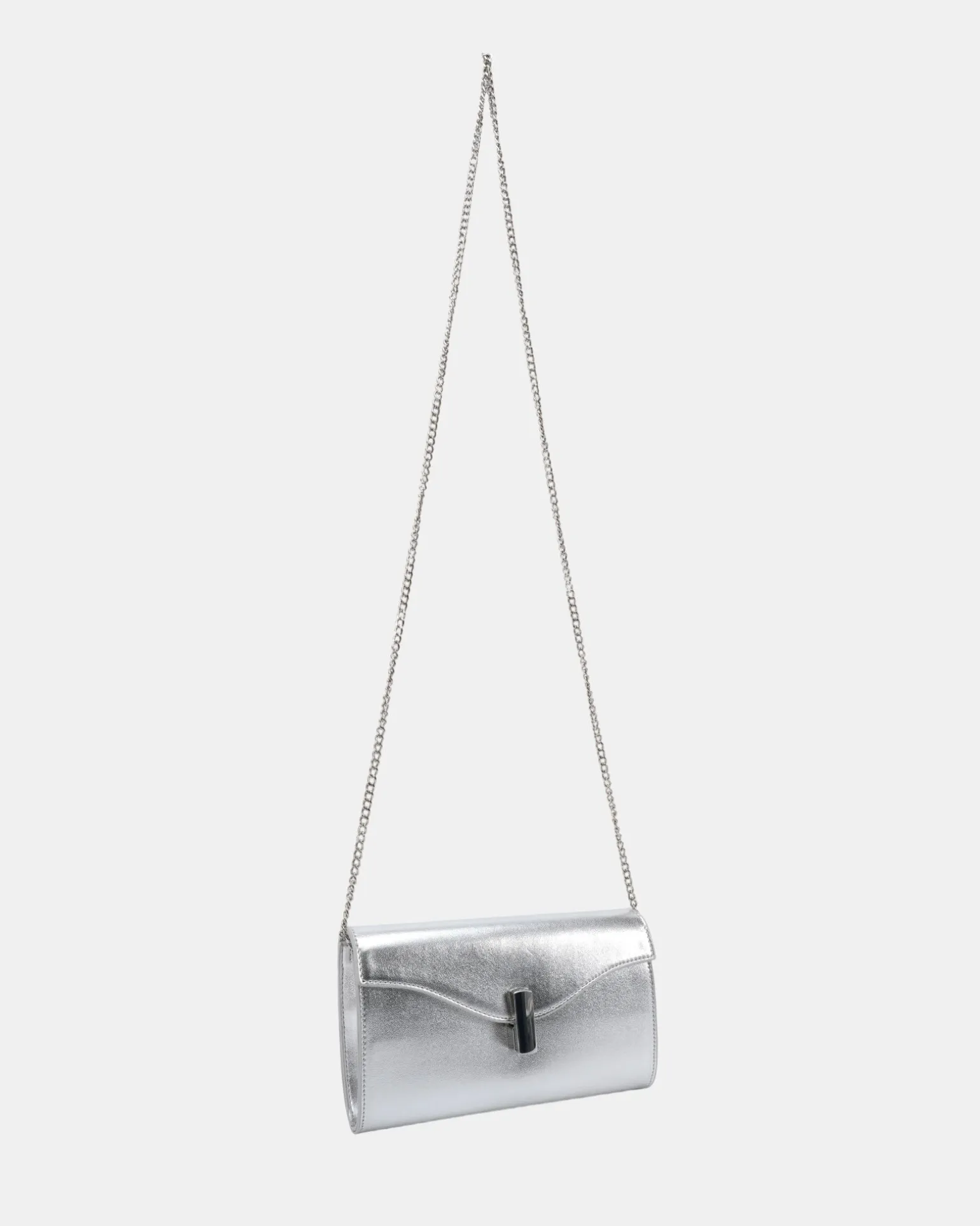 ALYSSE Silver Metallic Clutch