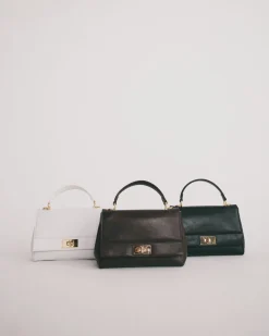 ANDI WHITE TOP HANDLE BAG
