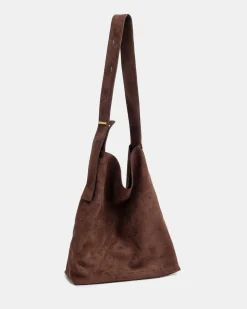 ARMAND ESPRESSO SUEDE SHOULDER BAG