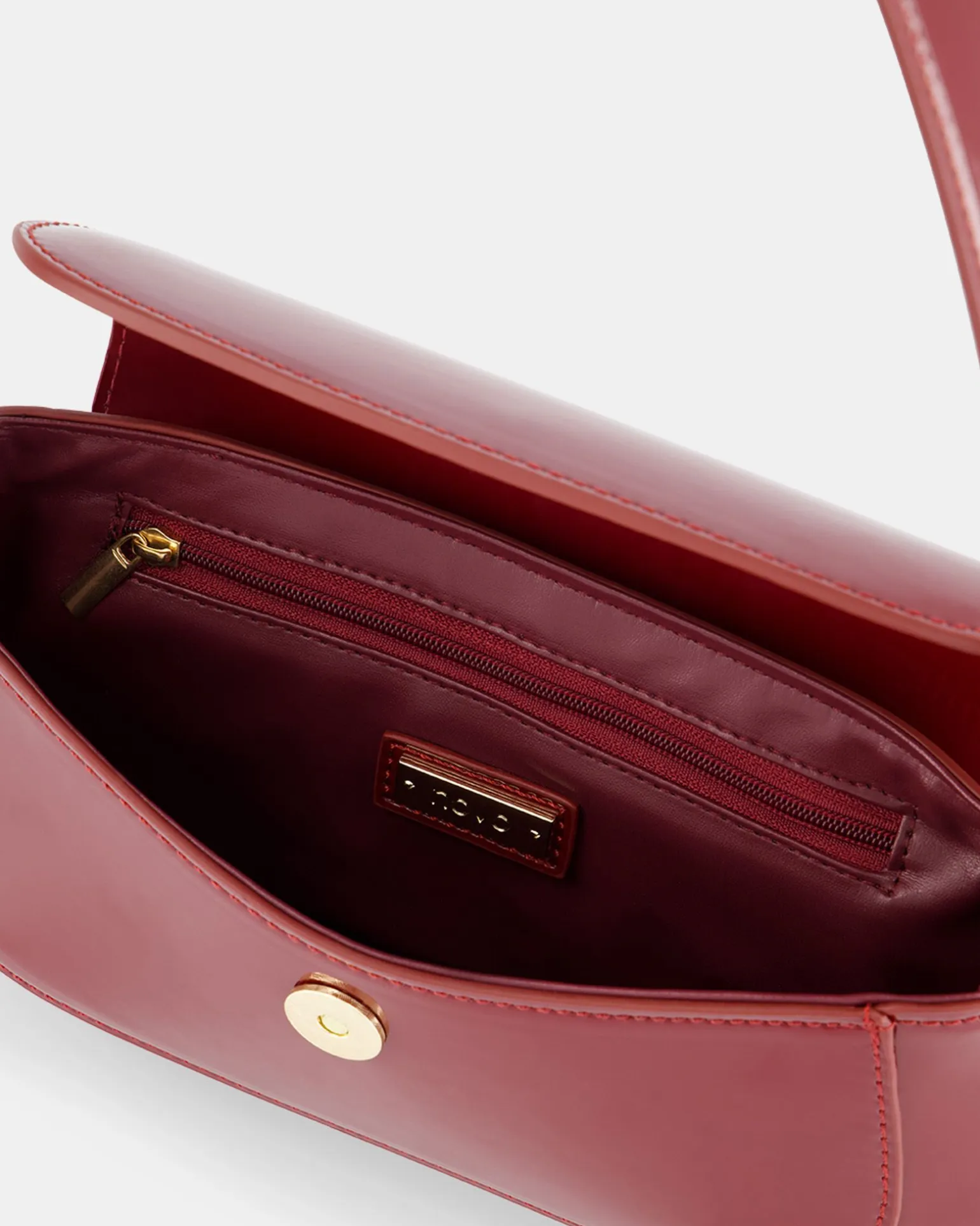 ARMAS DEEP RED PATENT SHOULDER BAG