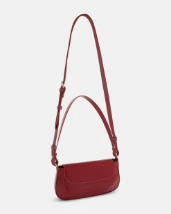 ARMAS DEEP RED PATENT SHOULDER BAG
