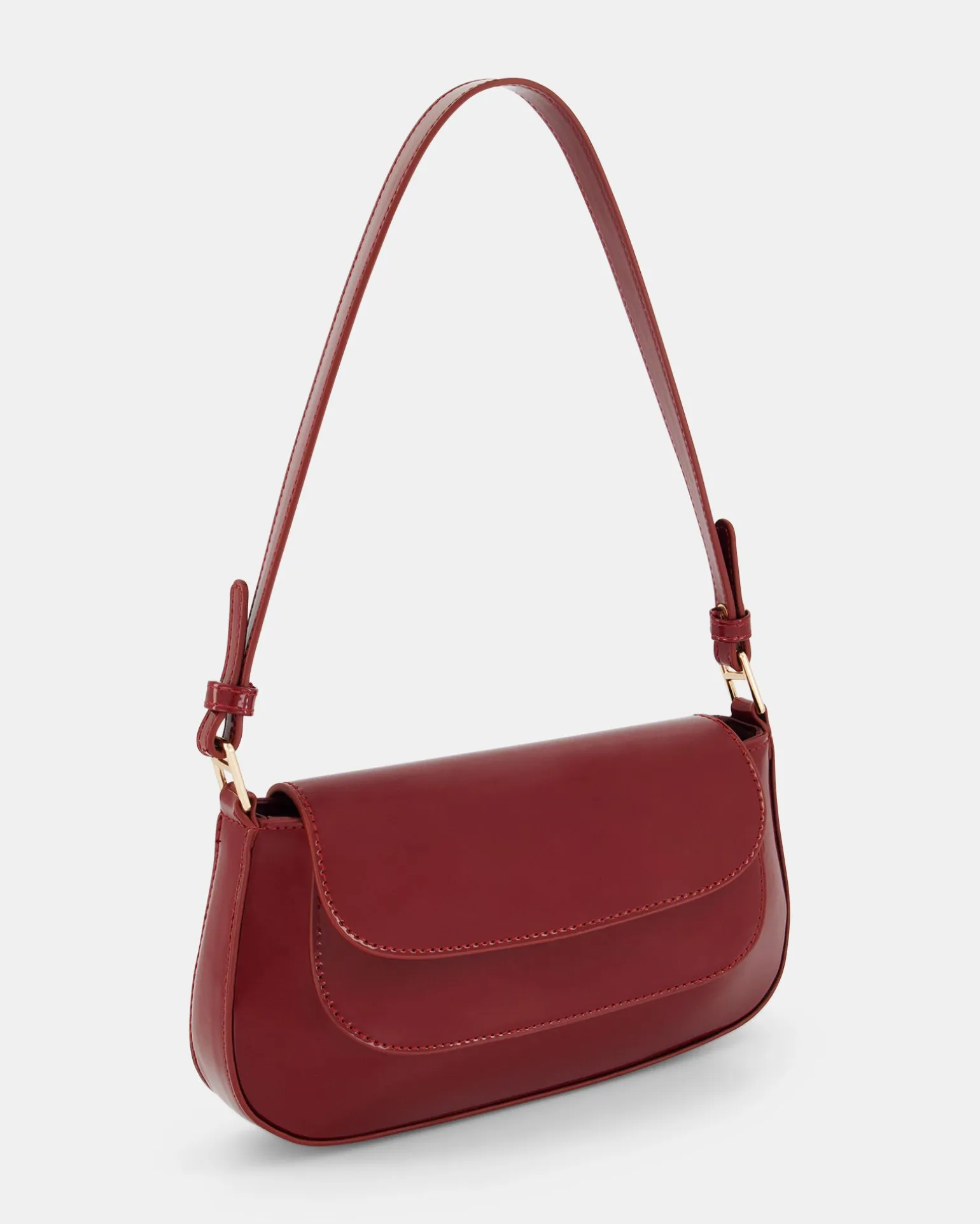 ARMAS DEEP RED PATENT SHOULDER BAG