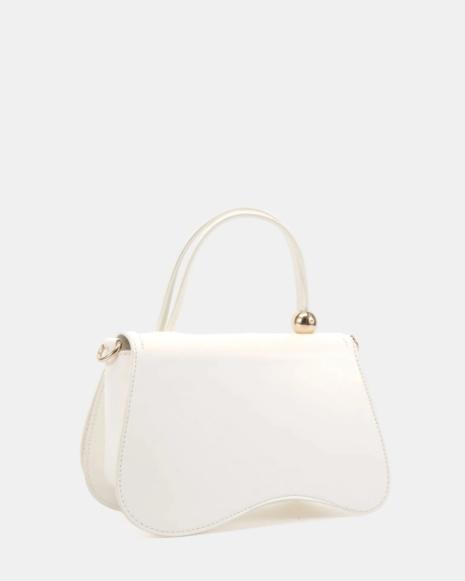 ARTSY WHITE TOP HANDLE BAG