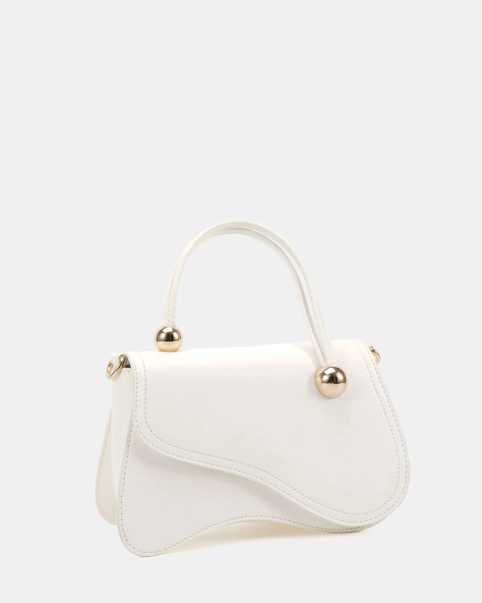 ARTSY WHITE TOP HANDLE BAG
