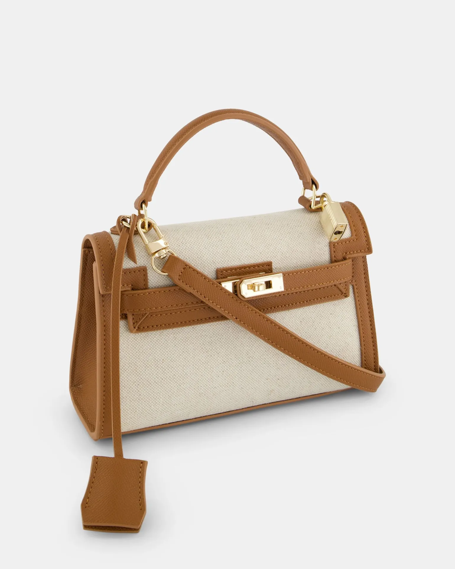 ARYTON LINEN TOP HANDLE BAG