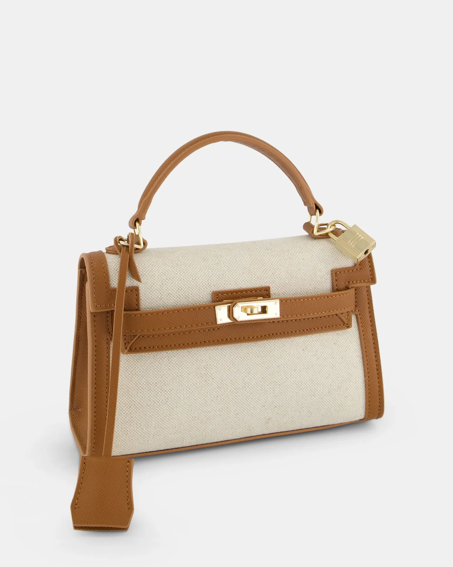 ARYTON LINEN TOP HANDLE BAG