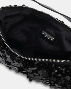 AURALIAS BLACK SEQUIN SHOULDER BAG