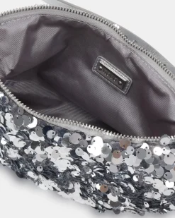 AURALIAS SILVER SEQUIN SHOULDER BAG