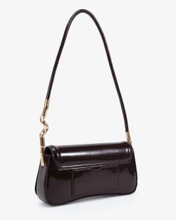 AYRA ESPRESSO PATENT SHOULDER BAG
