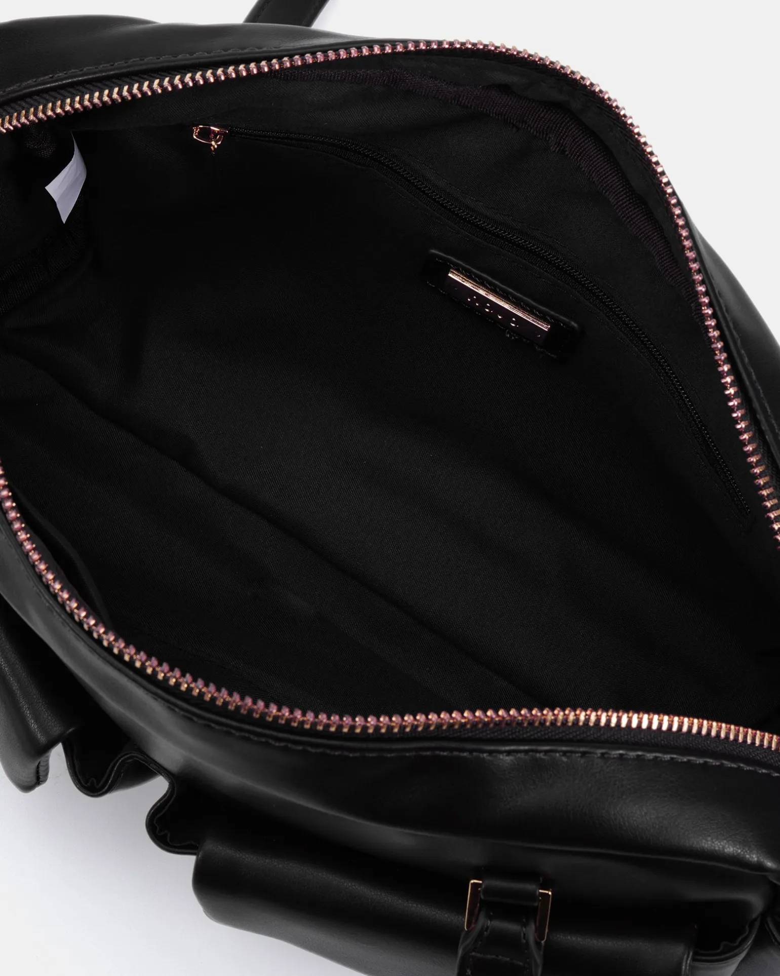 AYVA BLACK CRINKLE SHOULDER BAG