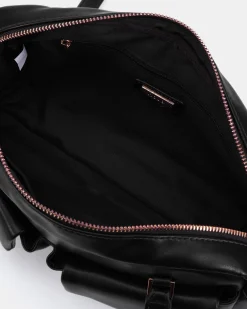 AYVA BLACK CRINKLE SHOULDER BAG