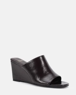 BALISTIC ESPRESSO CRINKLE PATENT Wedge Heels