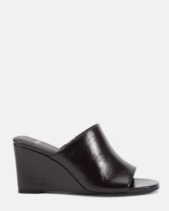 BALISTIC ESPRESSO CRINKLE PATENT Wedge Heels