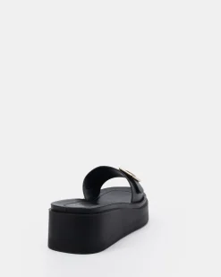 BEATIFIC BLACK Wedge Sandals