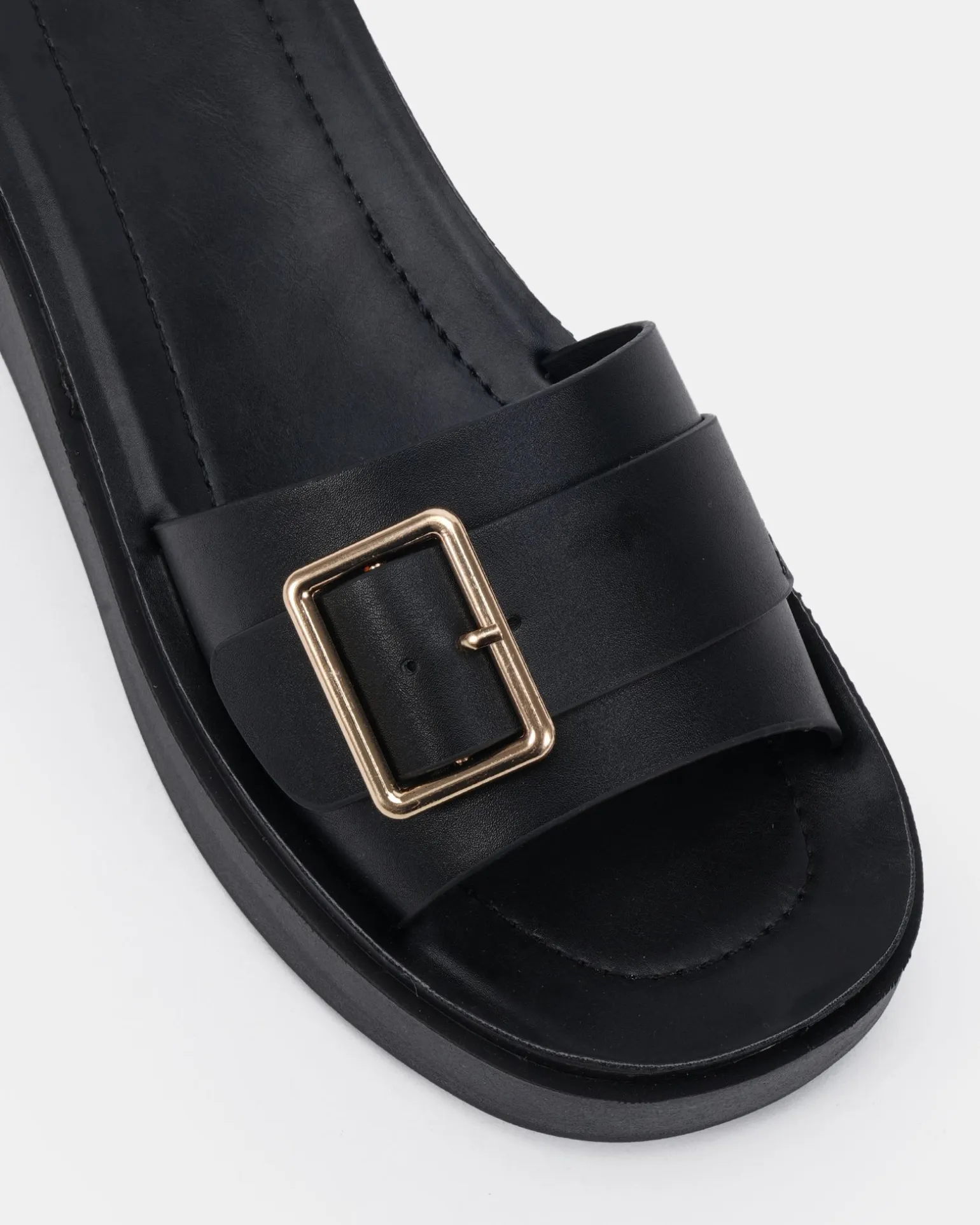 BEATIFIC BLACK Wedge Sandals