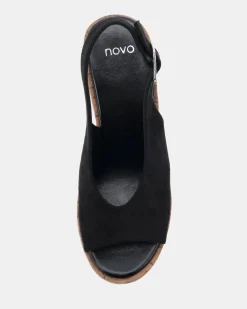 BELIEF BLACK Wedge Sandals