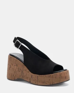 BELIEF BLACK Wedge Sandals