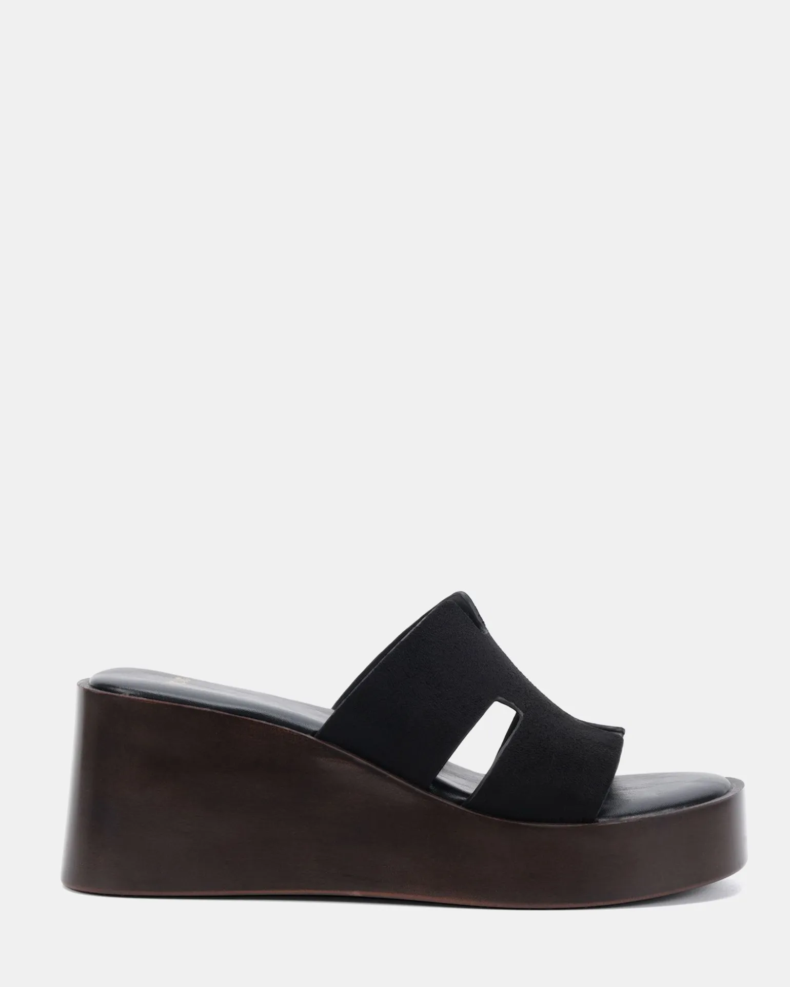 BERM Black Suede Wedge Heels