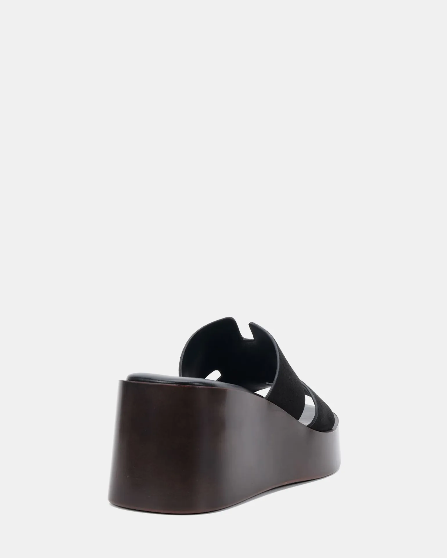 BERM Black Suede Wedge Heels