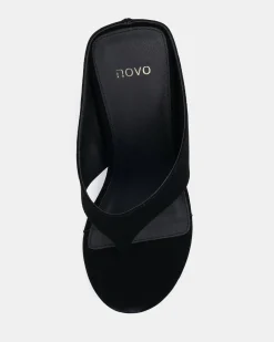 BIBI BLACK NUBUCK Wedge Heels