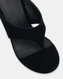 BIBI BLACK NUBUCK Wedge Heels