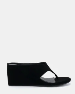 BIBI BLACK NUBUCK Wedge Heels