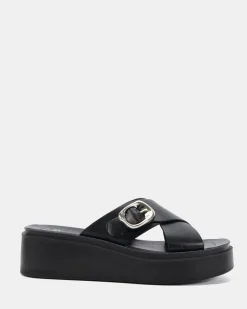 BONANZA BLACK Wedge Heels
