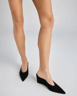 BOND Black Suede Wedge Heels