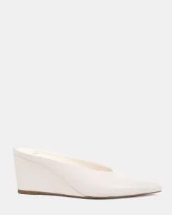 BOND White Smooth Wedge Heels