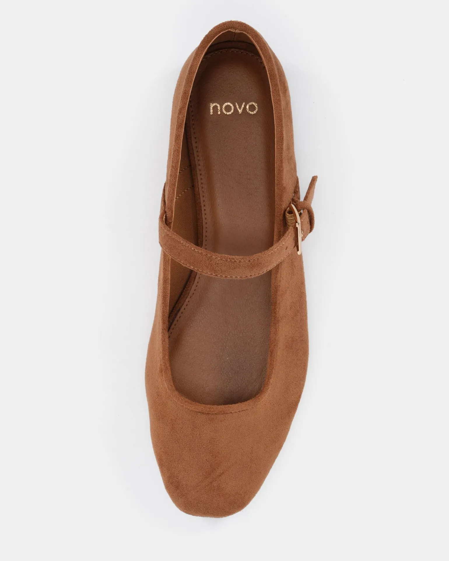 CALMLY Caramel Suede Ballet Flats