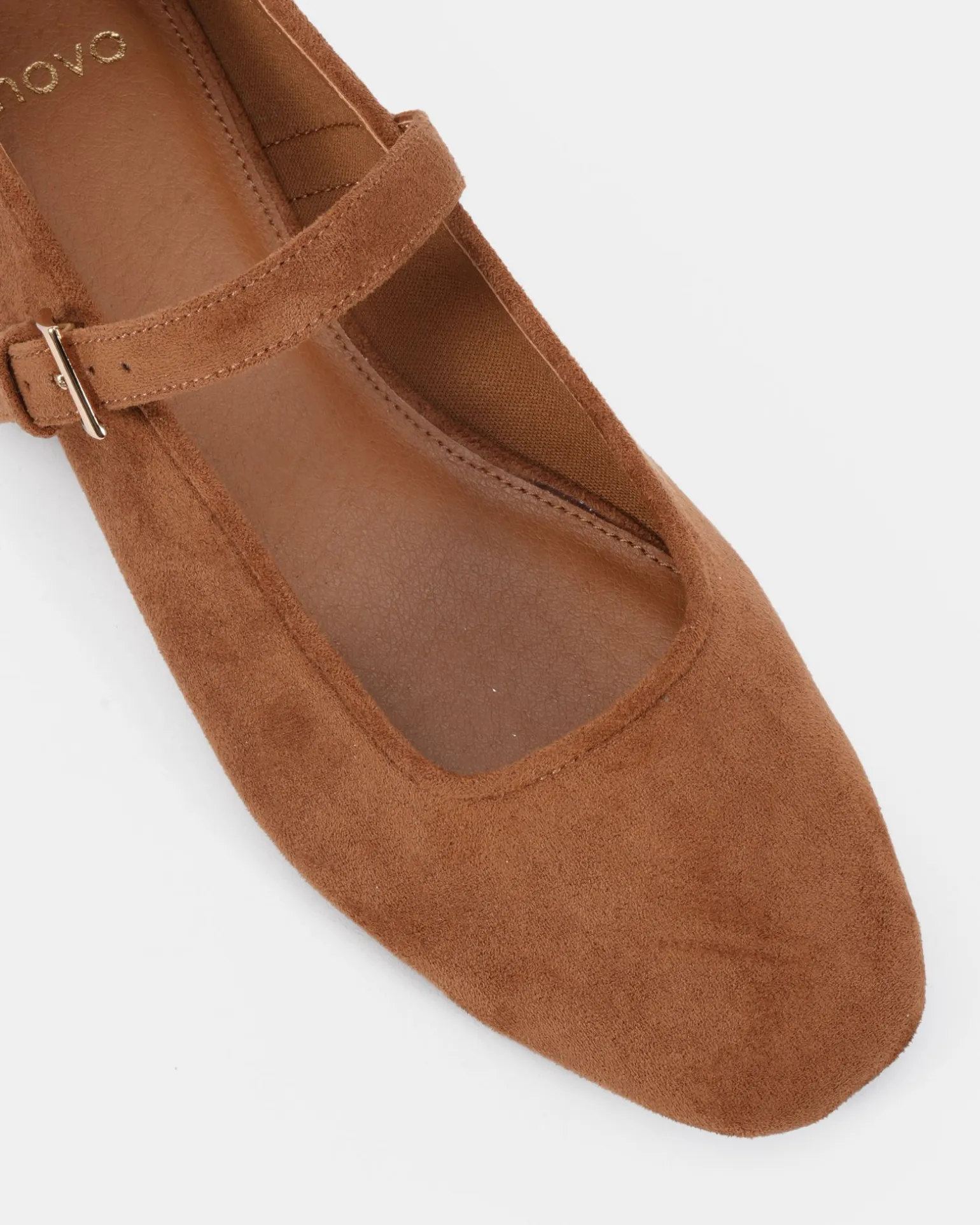 CALMLY Caramel Suede Ballet Flats