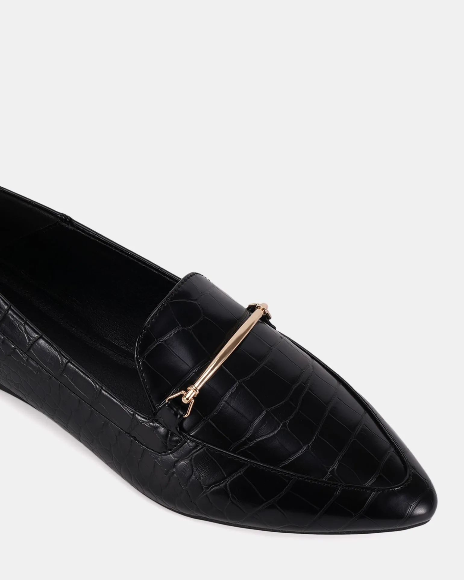 CANTERO Black Croc Ballet Flats