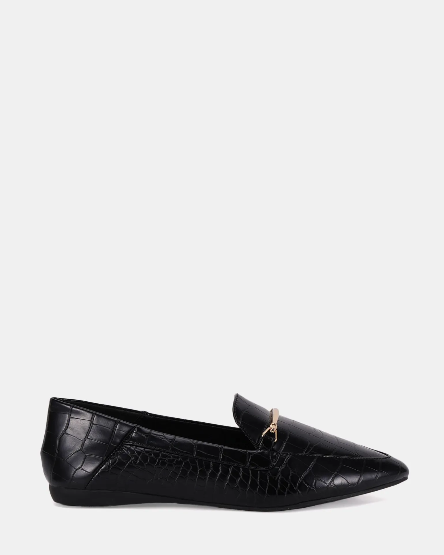 CANTERO Black Croc Ballet Flats
