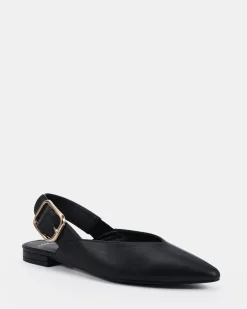 CARITAS Black Smooth Ballet Flats