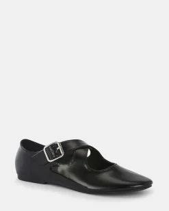 CASORIA Black Patent Ballet Flats