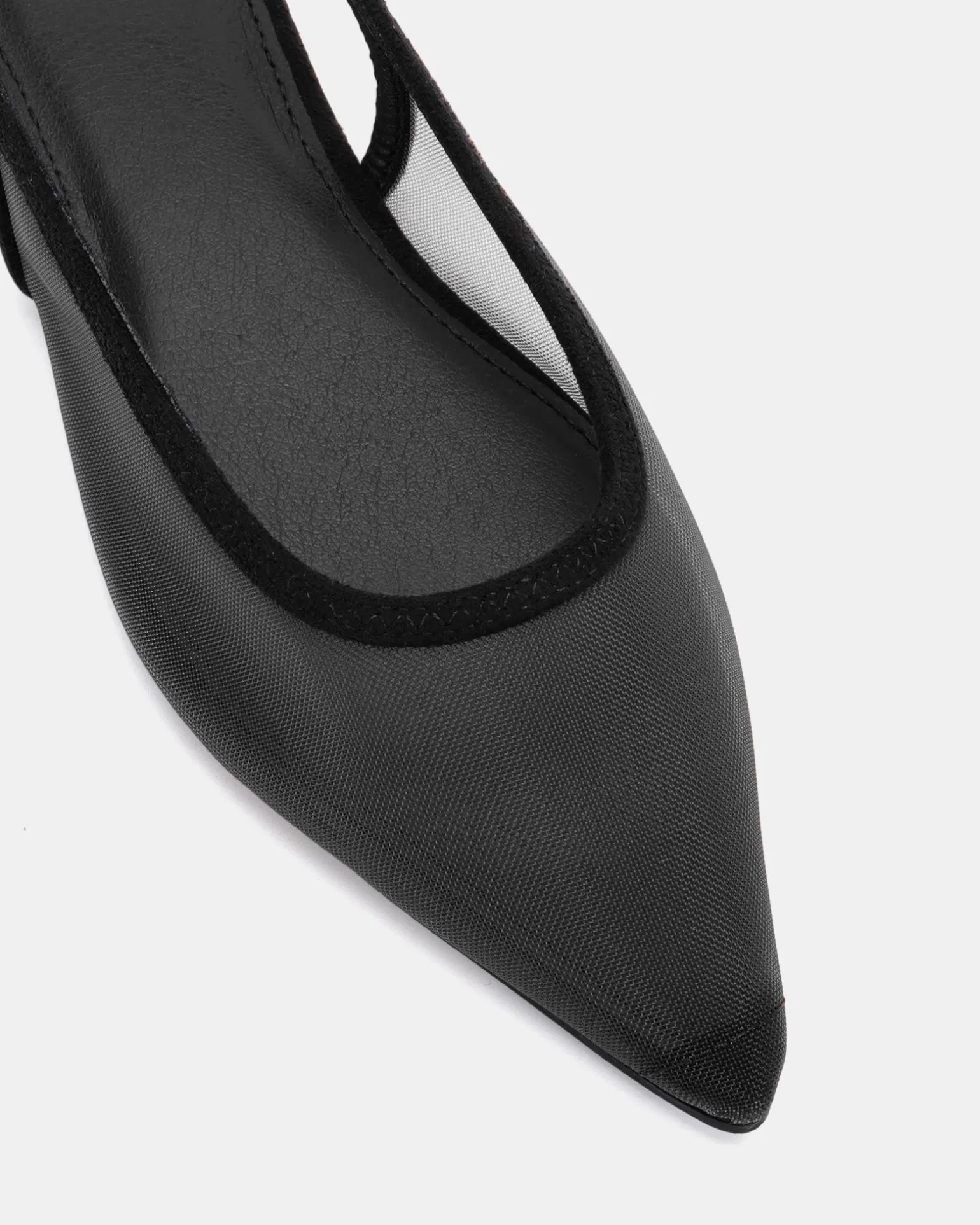 CASSEY Black Mesh Ballet Flats