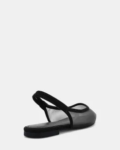 CASSEY Black Mesh Ballet Flats