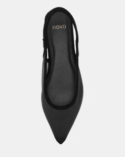 CASSEY Black Mesh Ballet Flats